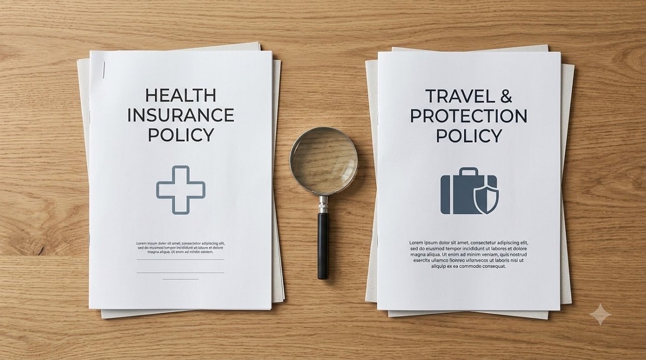 Comparison of medical-only and comprehensive travel insurance policy documents